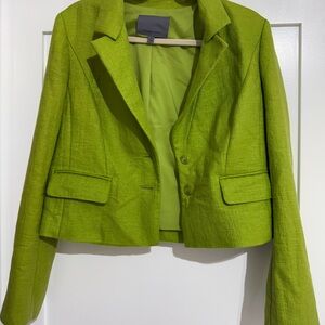 Classiques Entier Lime Green Cropped Blazer